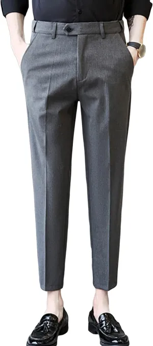 JEShifangjiusu Men's Wrinkle-Free Comfort Dress Chino Pant Stretch Modern Dress Pant Flat Front Straight Fit Dress Pant
