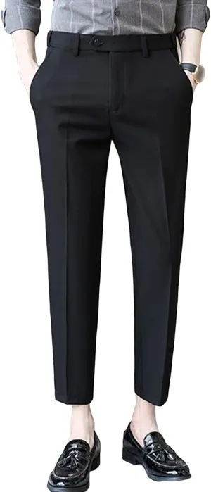 JEShifangjiusu Men's Wrinkle-Free Comfort Dress Chino Pant Stretch Modern Dress Pant Flat Front Straight Fit Dress Pant