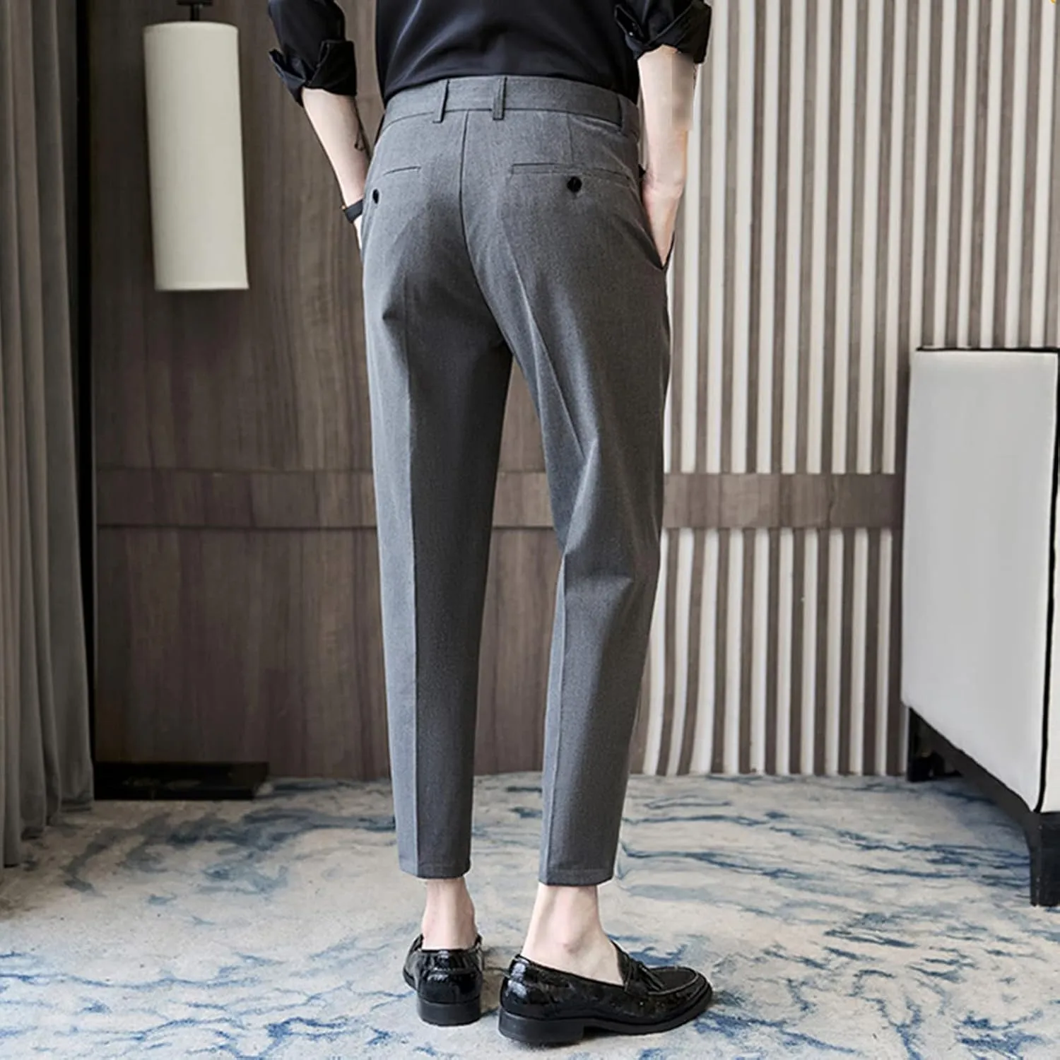 JEShifangjiusu Men's Wrinkle-Free Comfort Dress Chino Pant Stretch Modern Dress Pant Flat Front Straight Fit Dress Pant