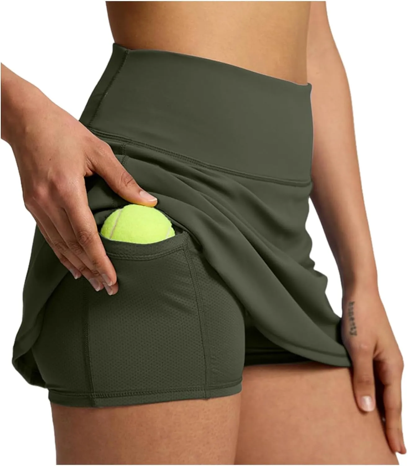 JiXiang Mini Skirt with Shorts High Waisted Tennis Skirts for Women with Pockets Golf High Waisted Inner Athletic Skorts