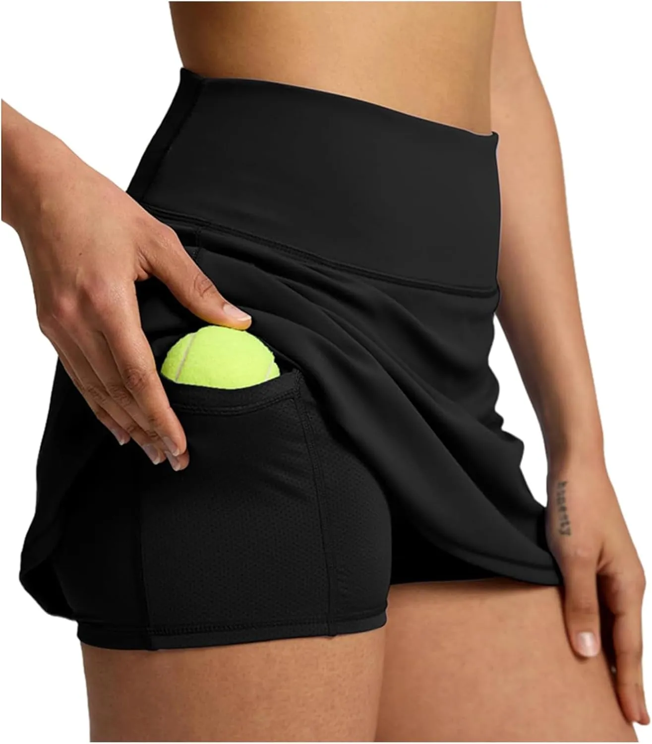JiXiang Mini Skirt with Shorts High Waisted Tennis Skirts for Women with Pockets Golf High Waisted Inner Athletic Skorts