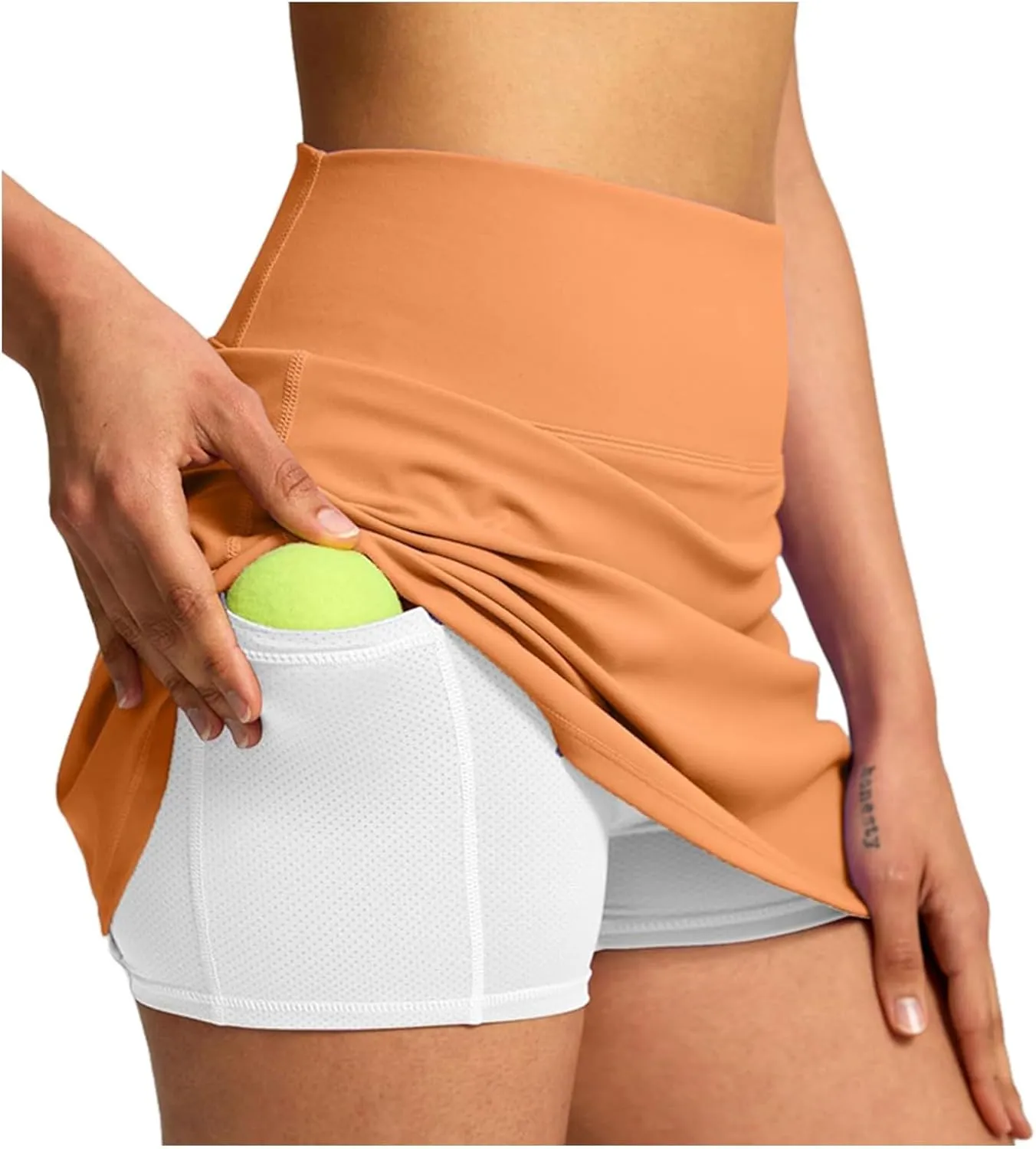 JiXiang Mini Skirt with Shorts High Waisted Tennis Skirts for Women with Pockets Golf High Waisted Inner Athletic Skorts