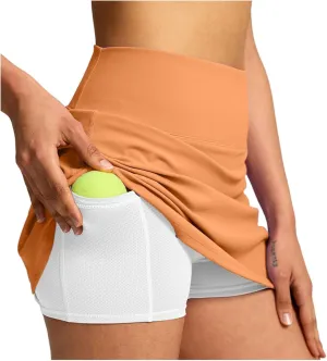 JiXiang Mini Skirt with Shorts High Waisted Tennis Skirts for Women with Pockets Golf High Waisted Inner Athletic Skorts