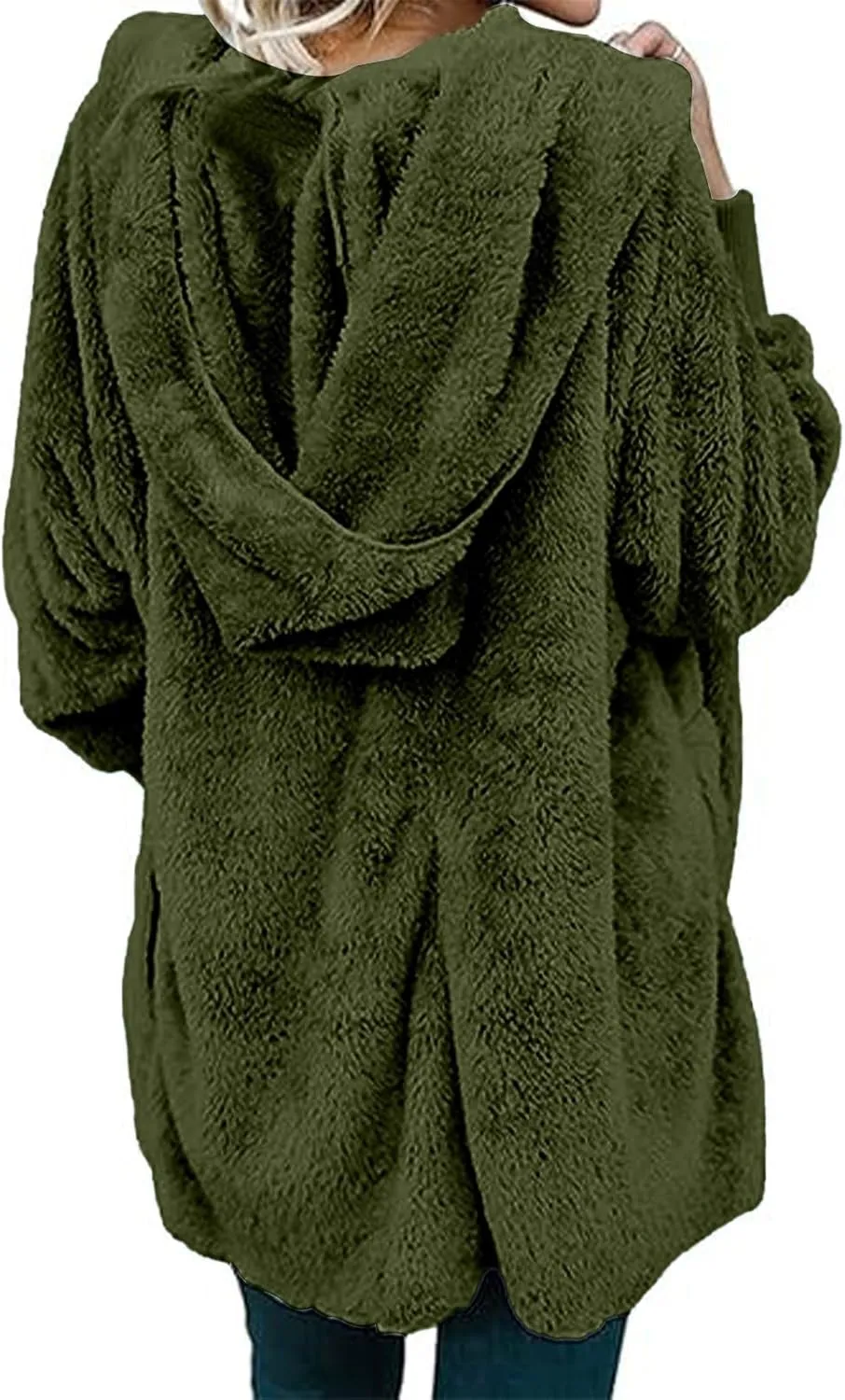 lcyhony Sherpa Fleece Jacket Women Oversized Trendy Lightweight Open Front Cardigans Soft Comfy Blanket Hoodie Winter Clothes