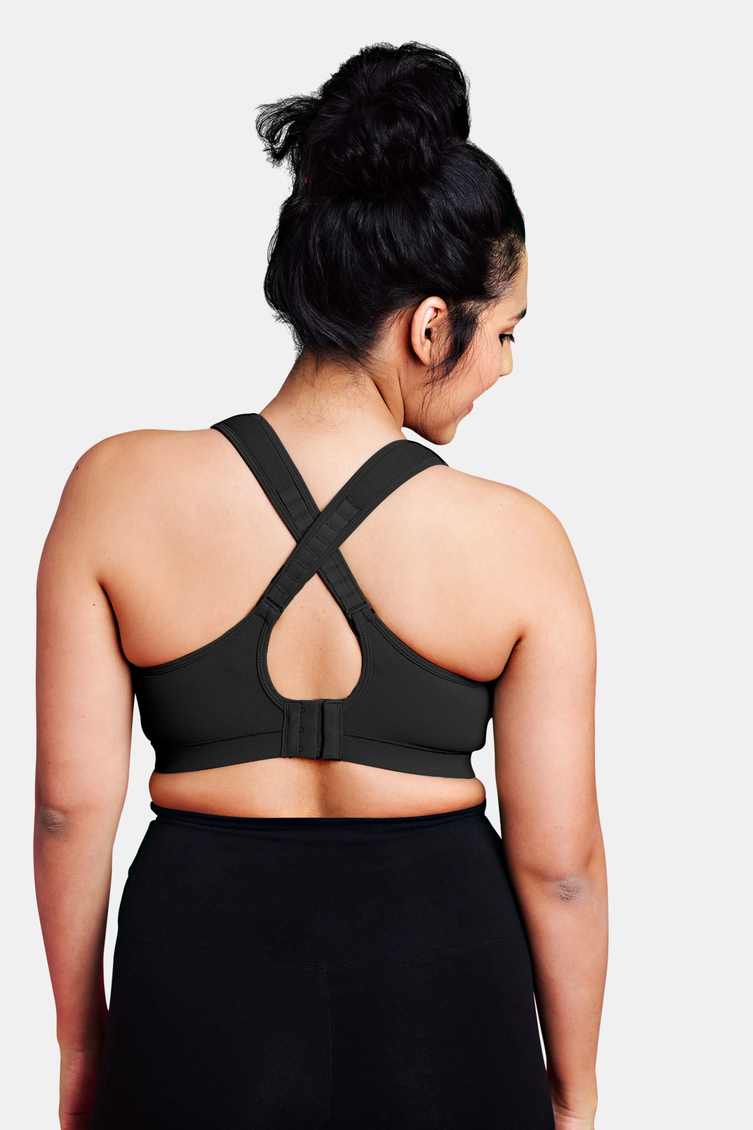 Lindsey Cotton Stretch Convertible Sports Bra in Gray