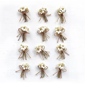 Little Birdie Paper Bouquet - Shabby Chic 12/Pkg