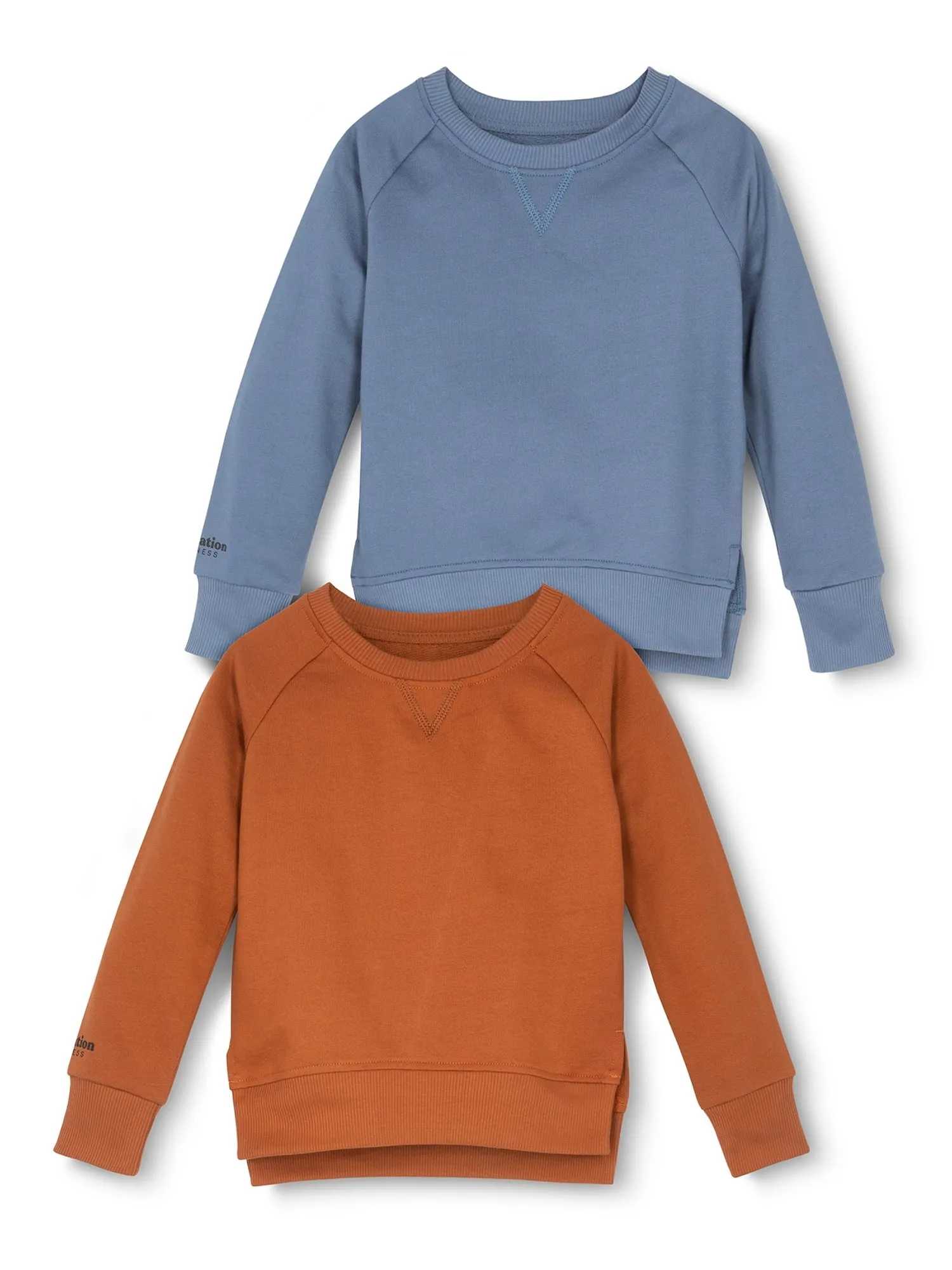 Little Star Organic Toddler Unisex 2Pk Long Sleeve Pull Over Sweatshirt, Size 12M-5T