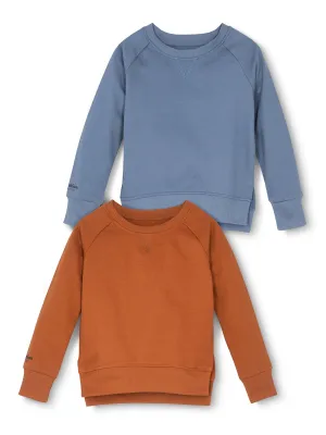 Little Star Organic Toddler Unisex 2Pk Long Sleeve Pull Over Sweatshirt, Size 12M-5T