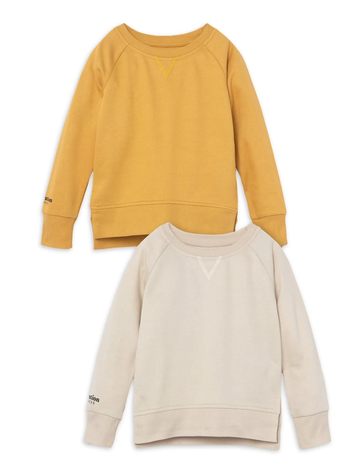 Little Star Organic Toddler Unisex 2Pk Long Sleeve Pull Over Sweatshirt, Size 12M-5T