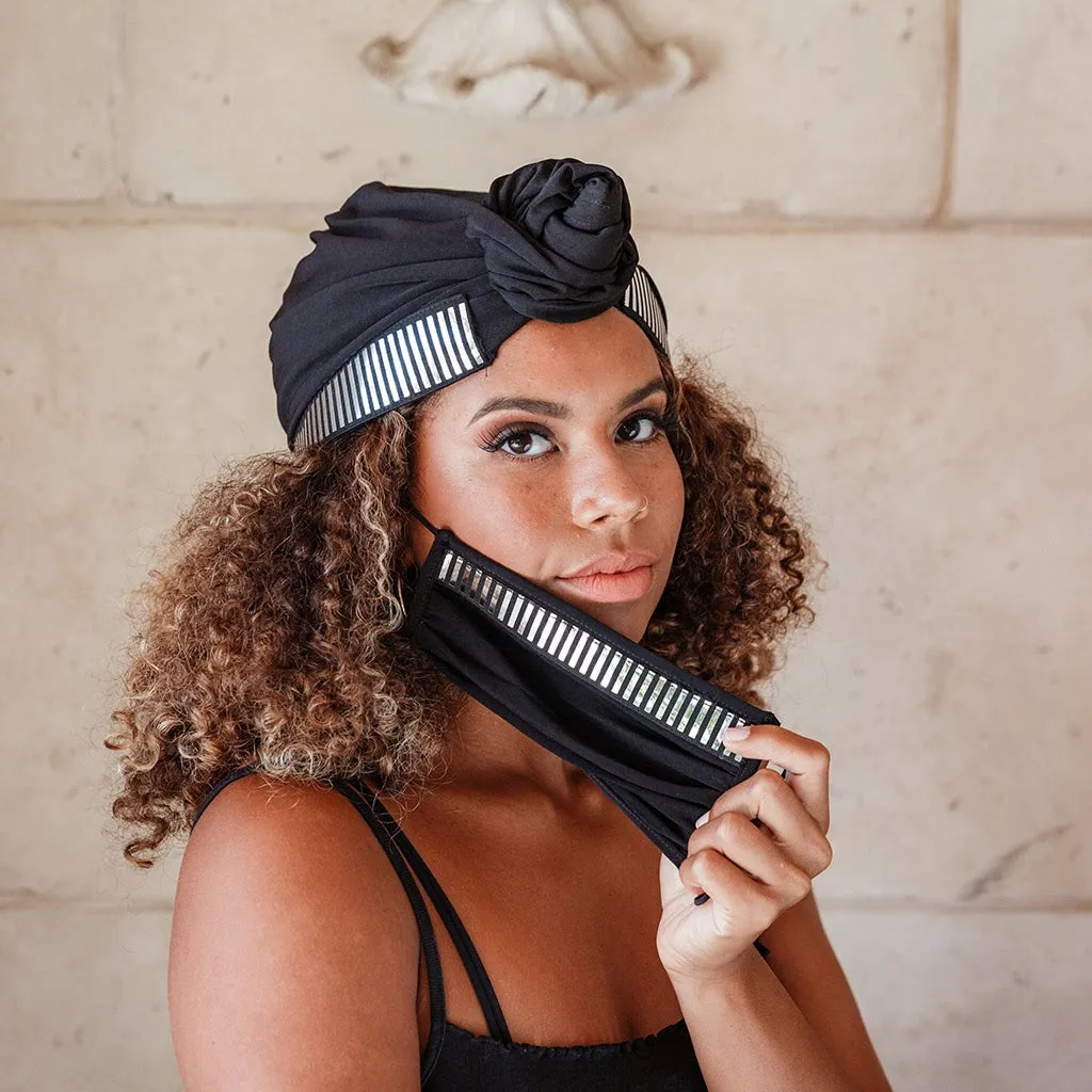Lustrous Black Turban
