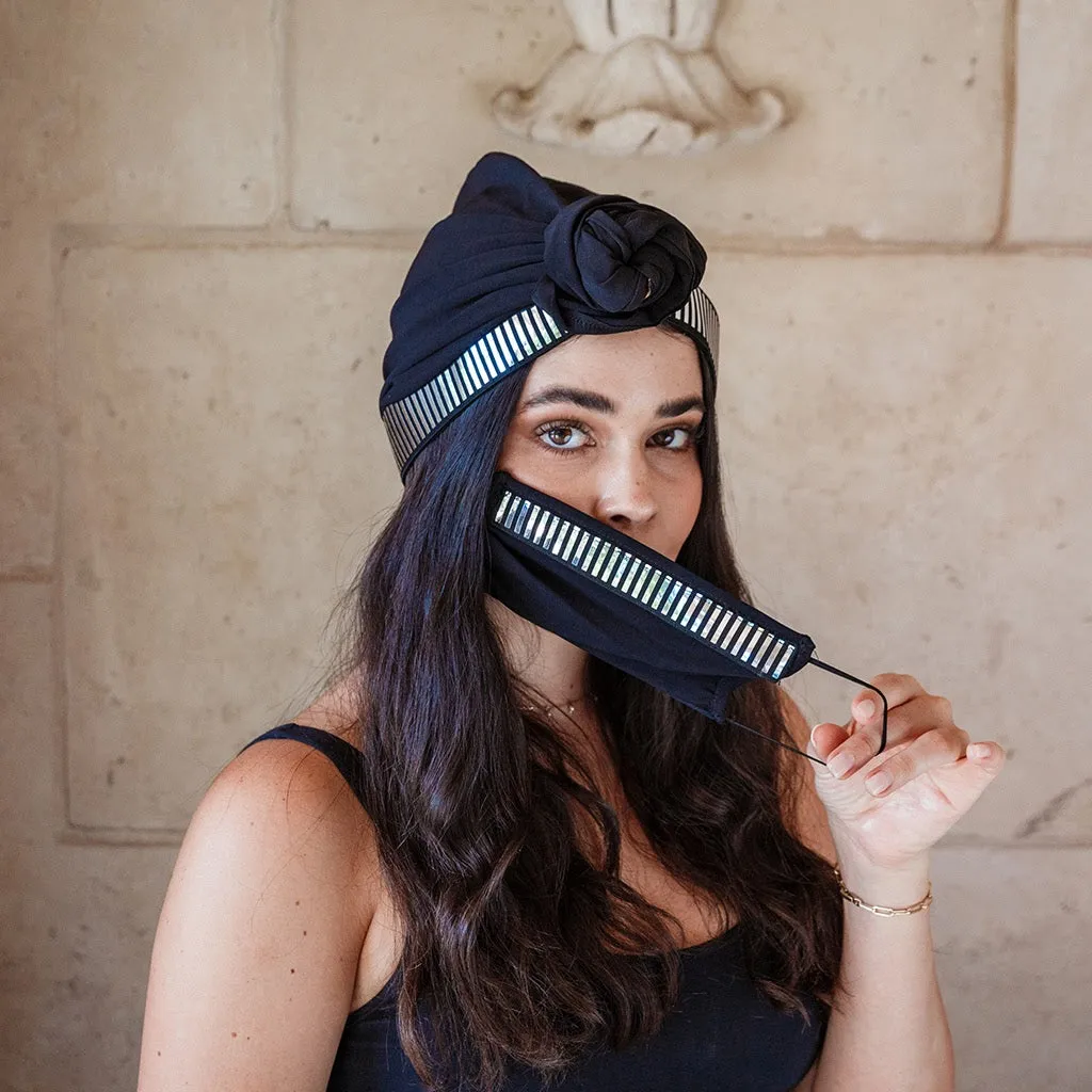 Lustrous Black Turban