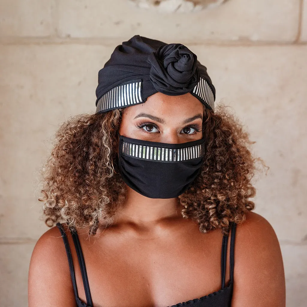 Lustrous Black Turban