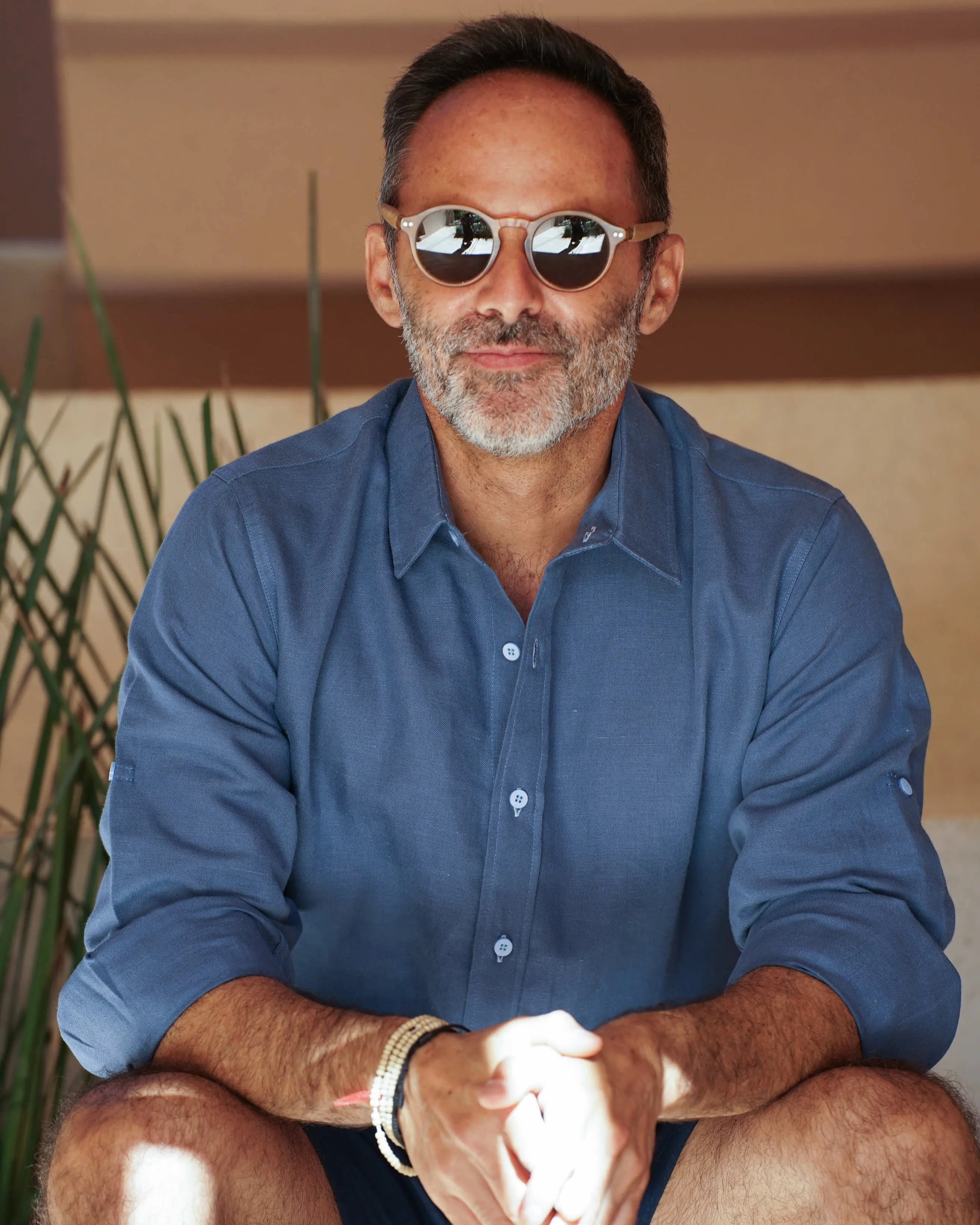 MALLORCA Linen Shirt - Classic Blue/Baby Blue