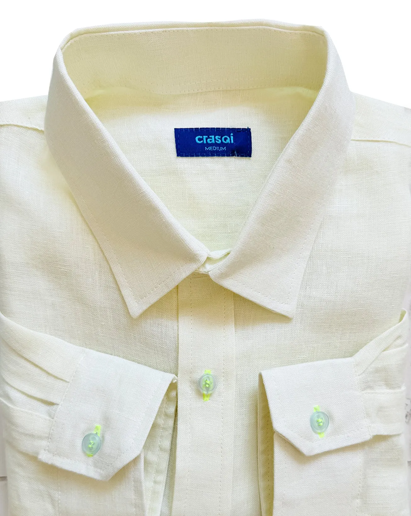 MALLORCA Linen Shirt - Light Yellow/Neon Yellow