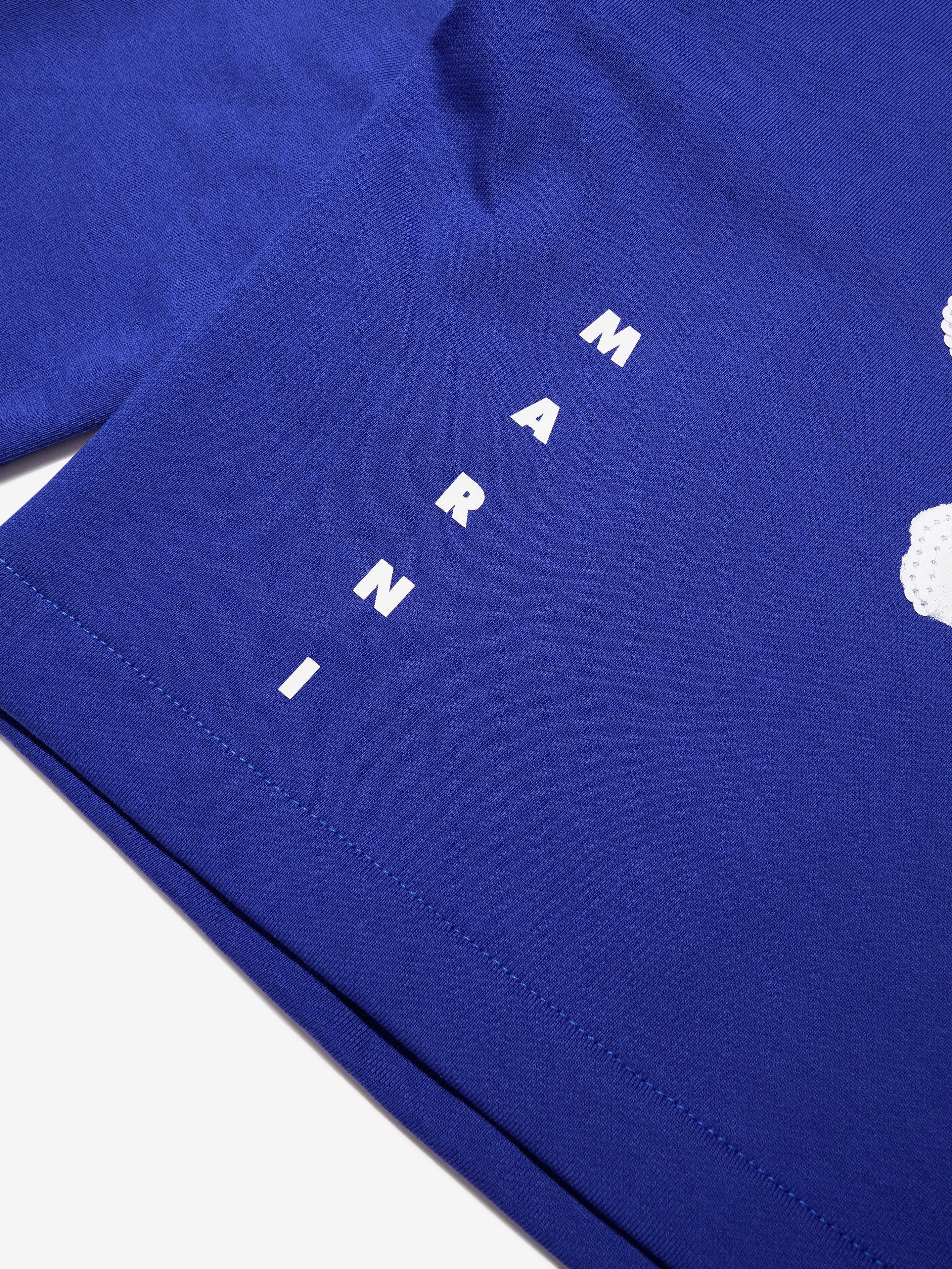 MARNI Girls Daisy Flower Sweatshirt in Blue