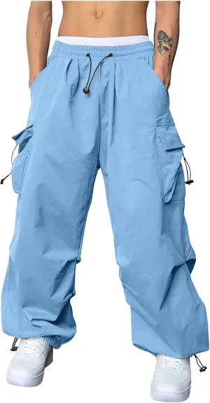 Mens Cargo Pant Casual Work Pant Elastic Waist Cotton Cargo Joggers Men with Multiple Pockets