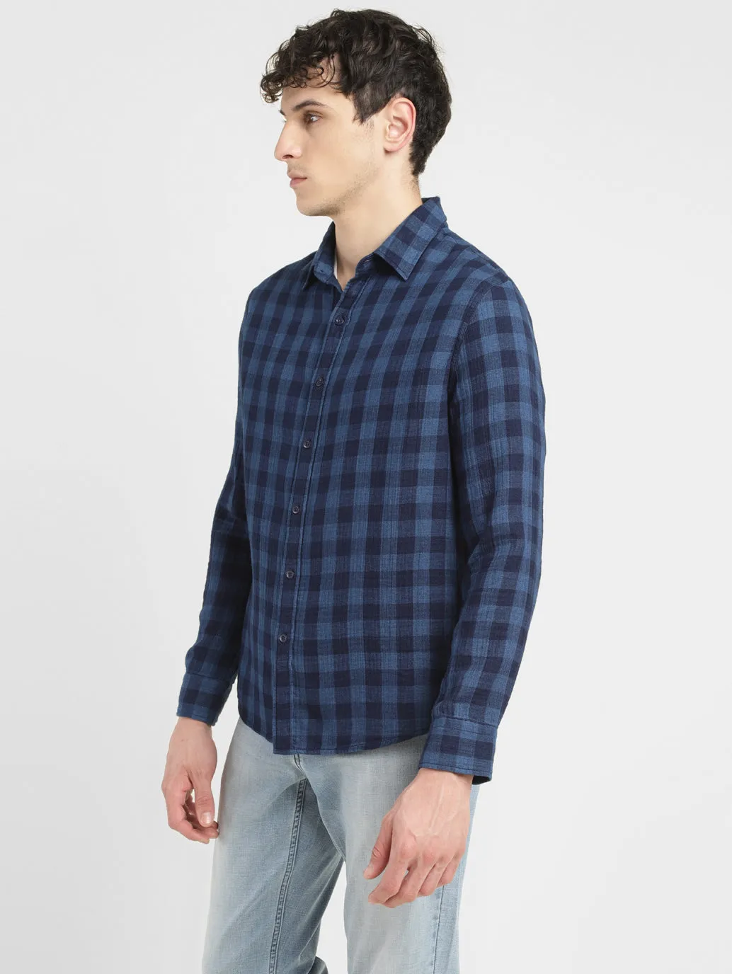 Men's Checkered Slim Fit  Shirt