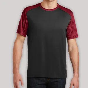 Mens Digital Camo Hex Colorblock Moisture Wicking Athletic Training T-shirt