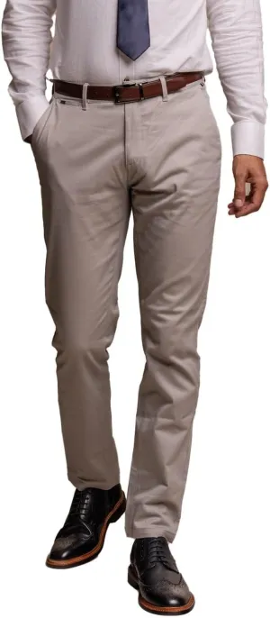 Men's Navy Tweed Check 3 PC Slim Fit Suit with Beige Dakota-Style Chino Pants - Combined Outfit for Formal Occasions