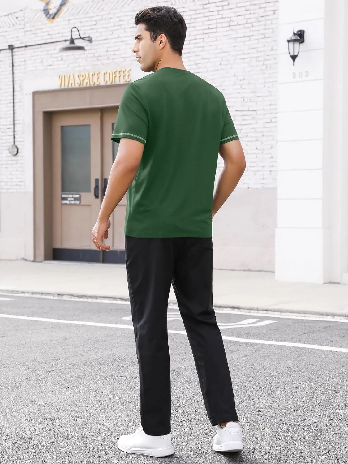 Mens Plain Henley Shirts Short Sleeve Casual Button T Shirts Basic Tee Shirts Summer T-Shirts