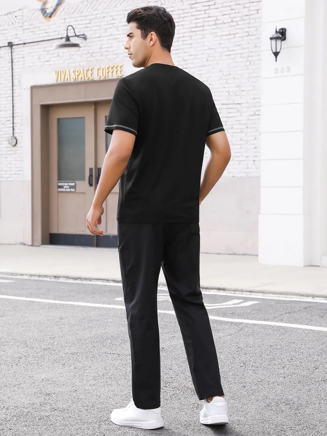 Mens Plain Henley Shirts Short Sleeve Casual Button T Shirts Basic Tee Shirts Summer T-Shirts