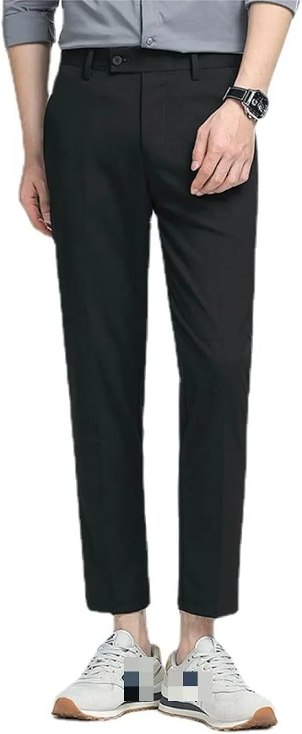 Men's Slim Fit Cropped Suit Pants, Casual Ankle Business Pants Dress Pants Chino Pants