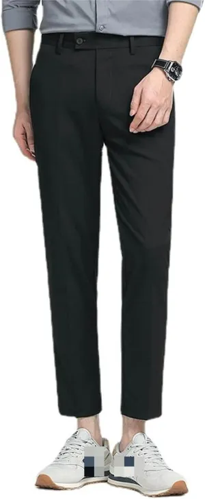 Men's Slim Fit Cropped Suit Pants, Casual Ankle Business Pants Dress Pants Chino Pants