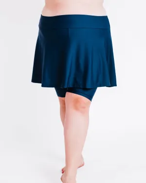 Midi Swim Skort | Navy