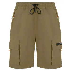Nicce Reflective Meru Mens Beige Cargo Shorts