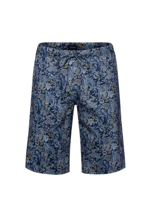 Night And Day Drawstring Cotton Shorts | Aquarelle Paisley 75513-2884