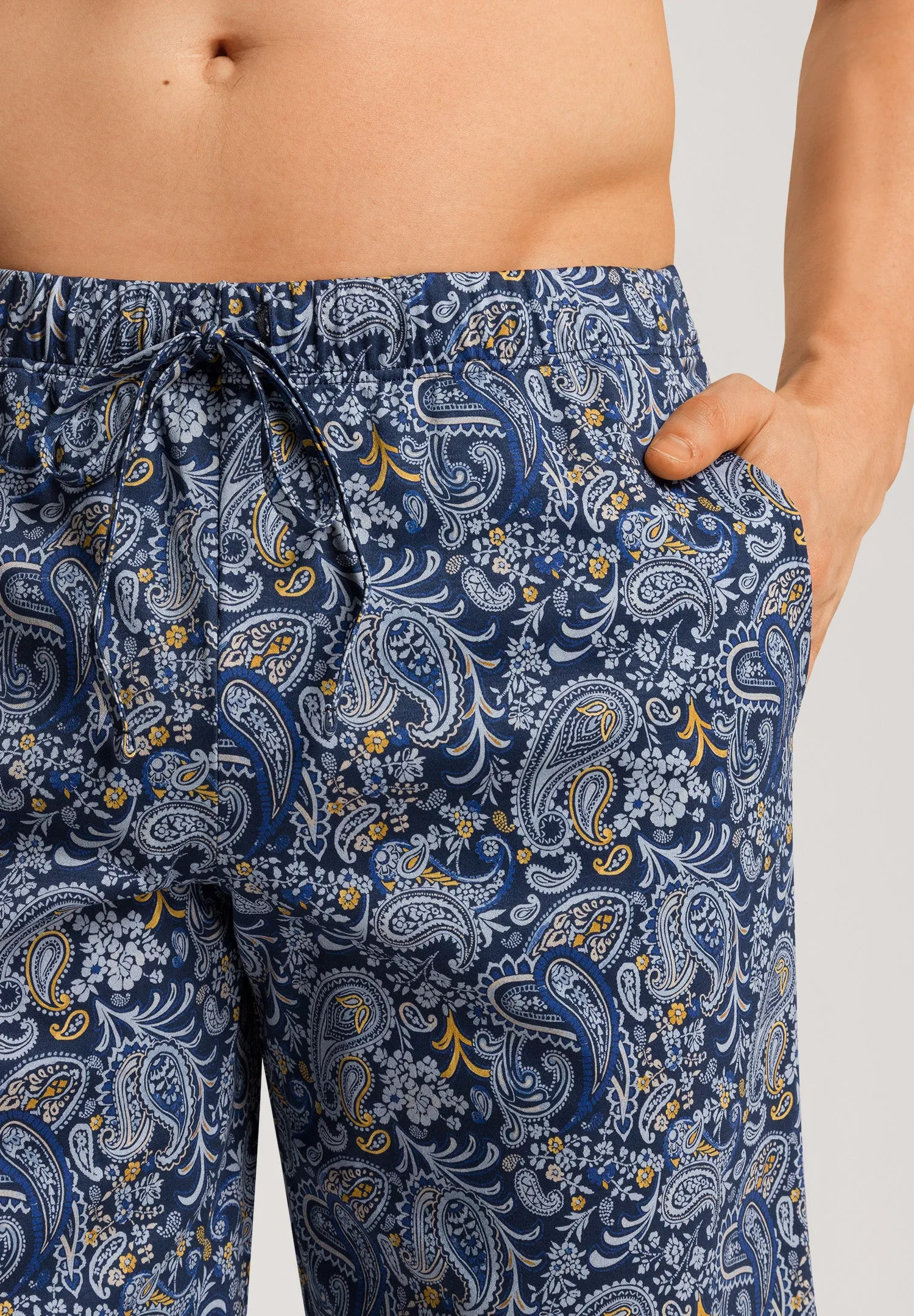 Night And Day Drawstring Cotton Shorts | Aquarelle Paisley 75513-2884