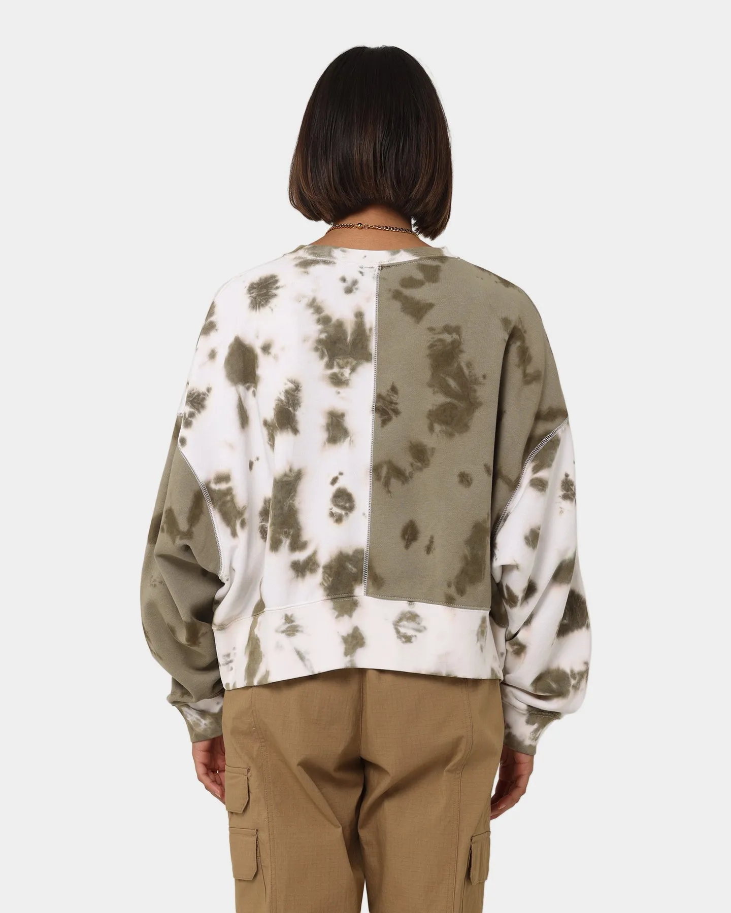 Nike Nike Sportswear Women's Fleece Tie Dye Crewneck Olive