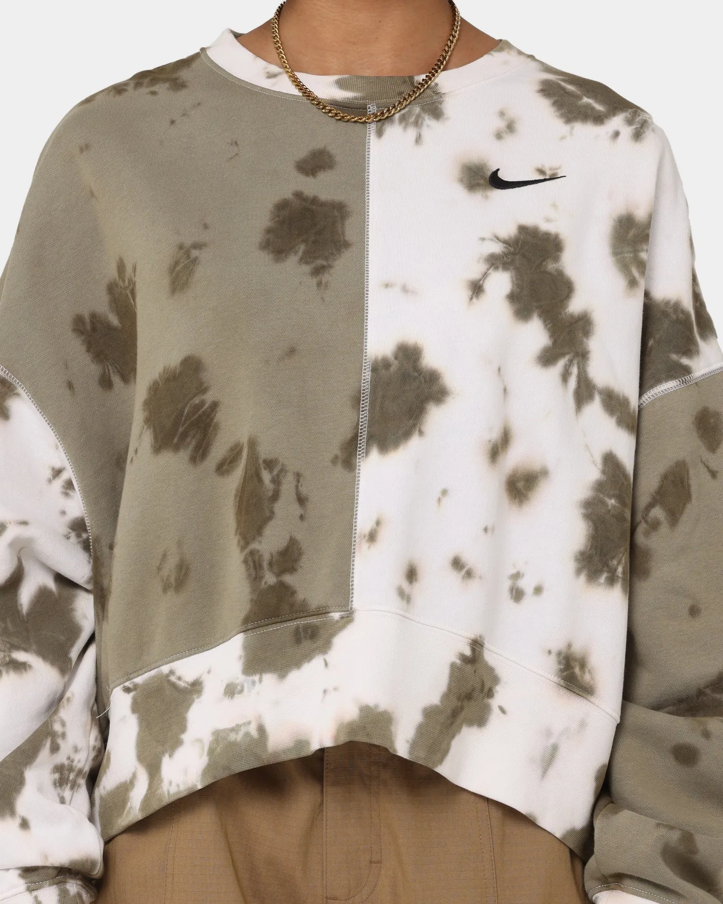 Nike Nike Sportswear Women's Fleece Tie Dye Crewneck Olive