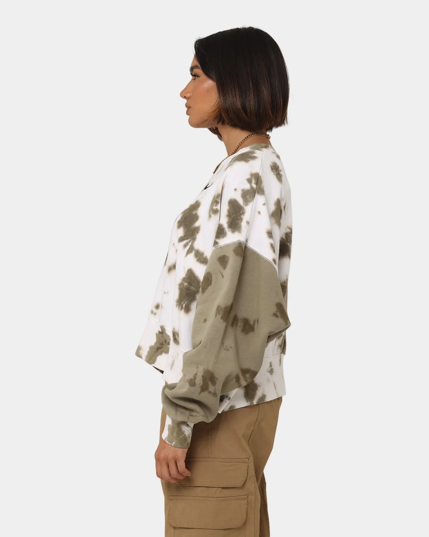 Nike Nike Sportswear Women's Fleece Tie Dye Crewneck Olive