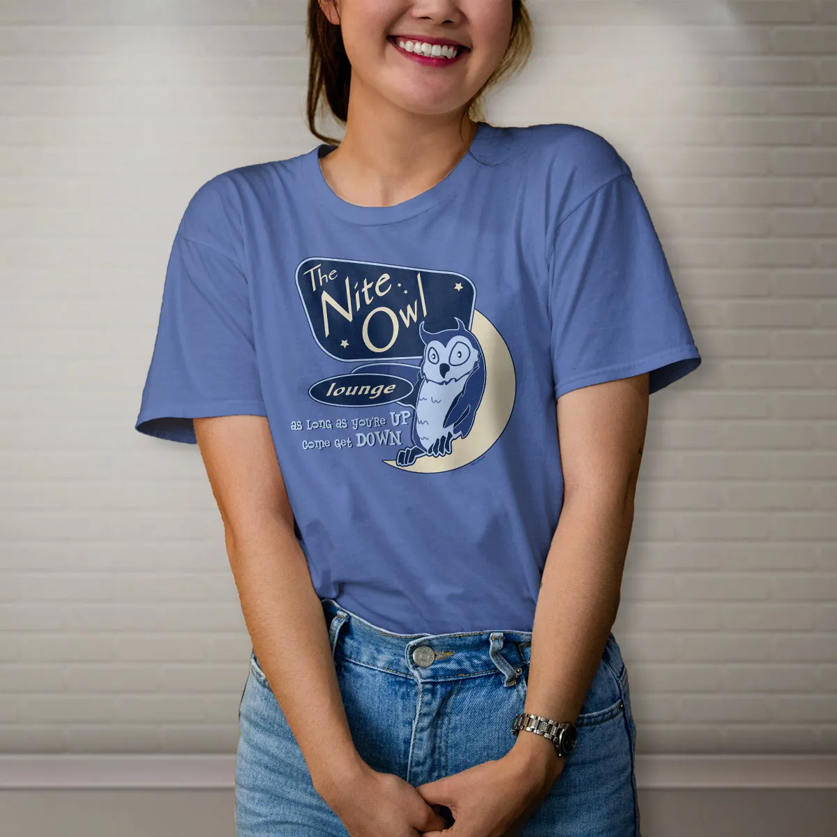 Nite Owl Lounge T-Shirt Adult Unisex S-2X 100% Cotton