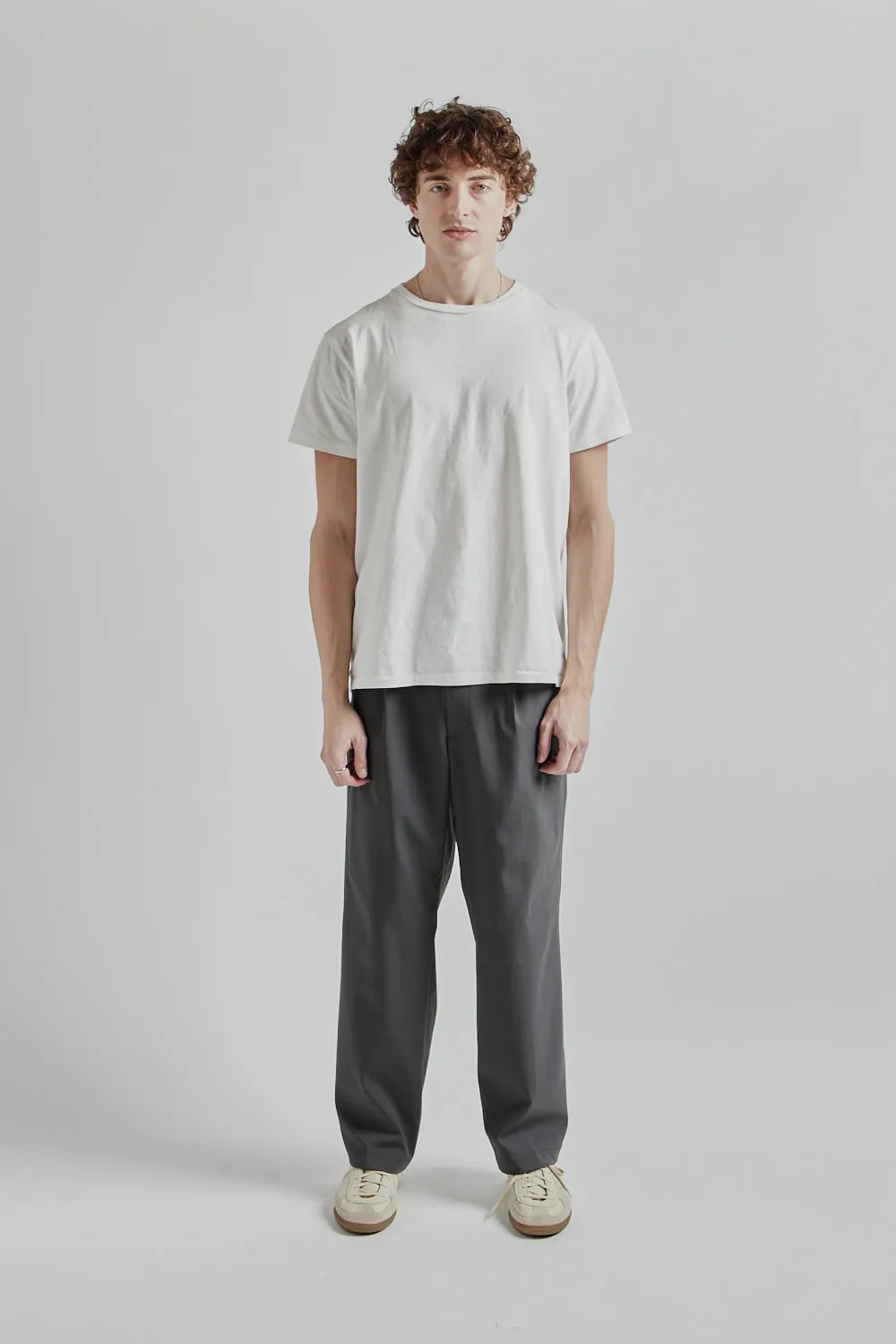 One Tuck Straight Pants - Asphalt