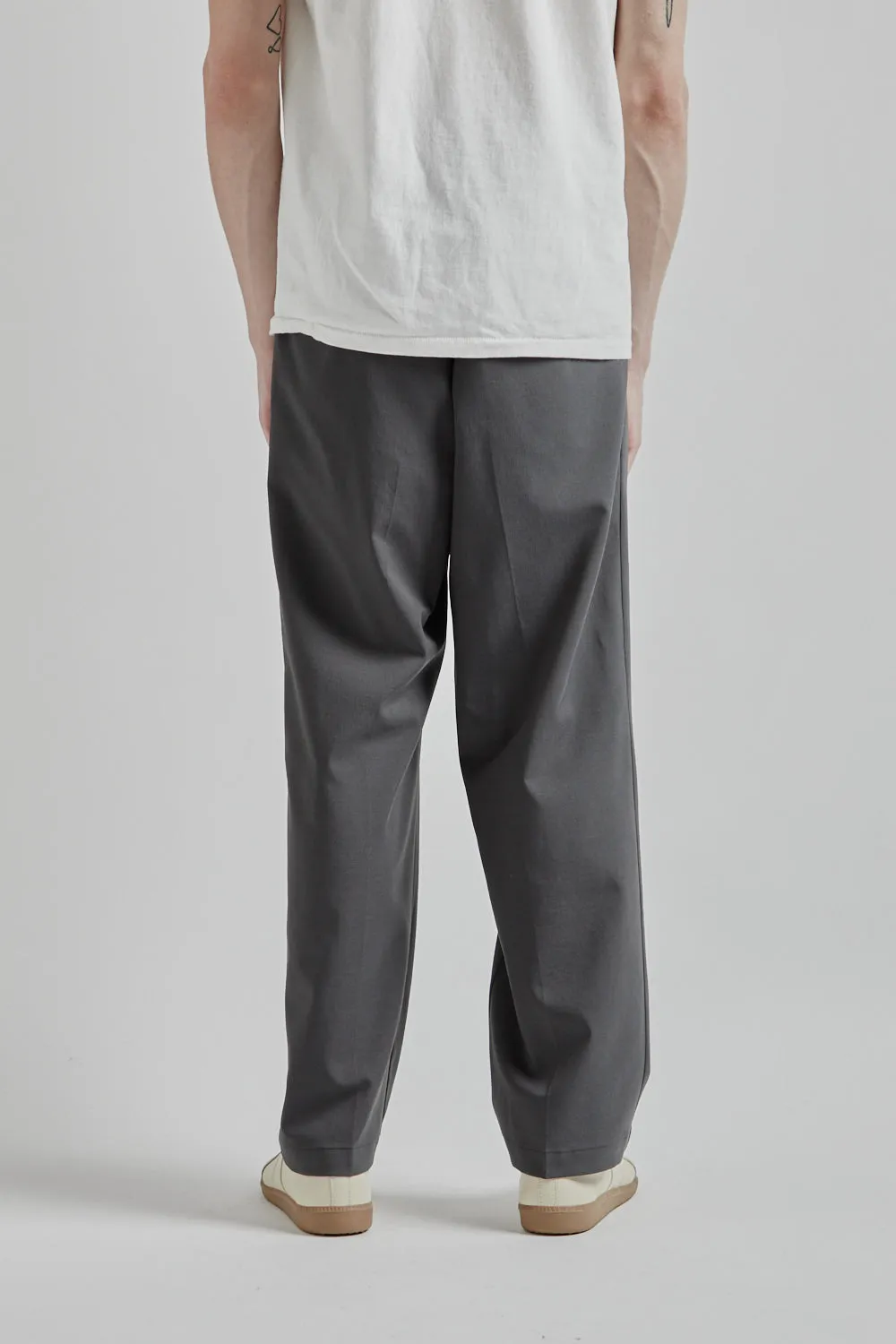 One Tuck Straight Pants - Asphalt