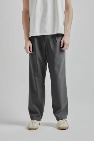 One Tuck Straight Pants - Asphalt