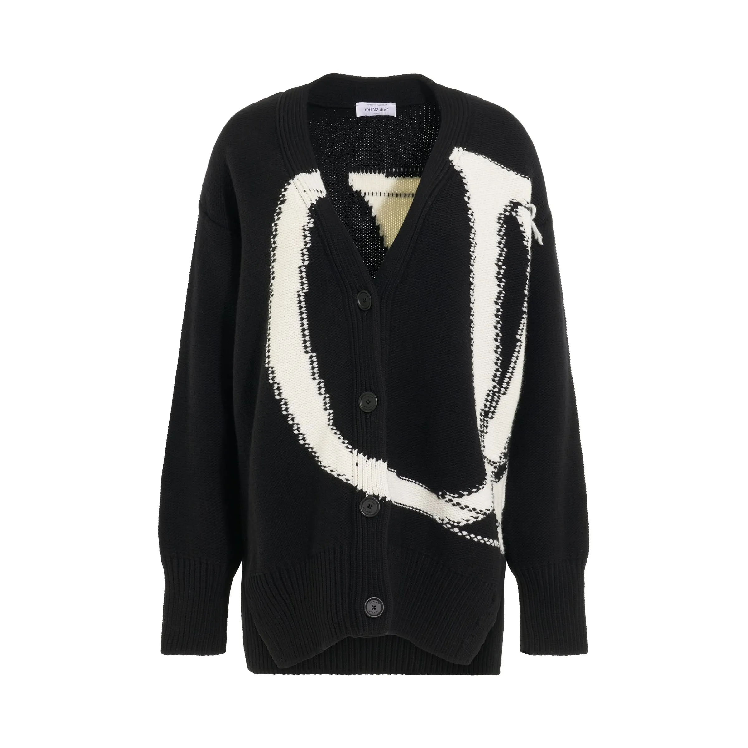 OW Maxi Logo Cardigan in Black