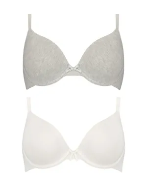 Padded Cotton T-shirt Bras 2 Pack