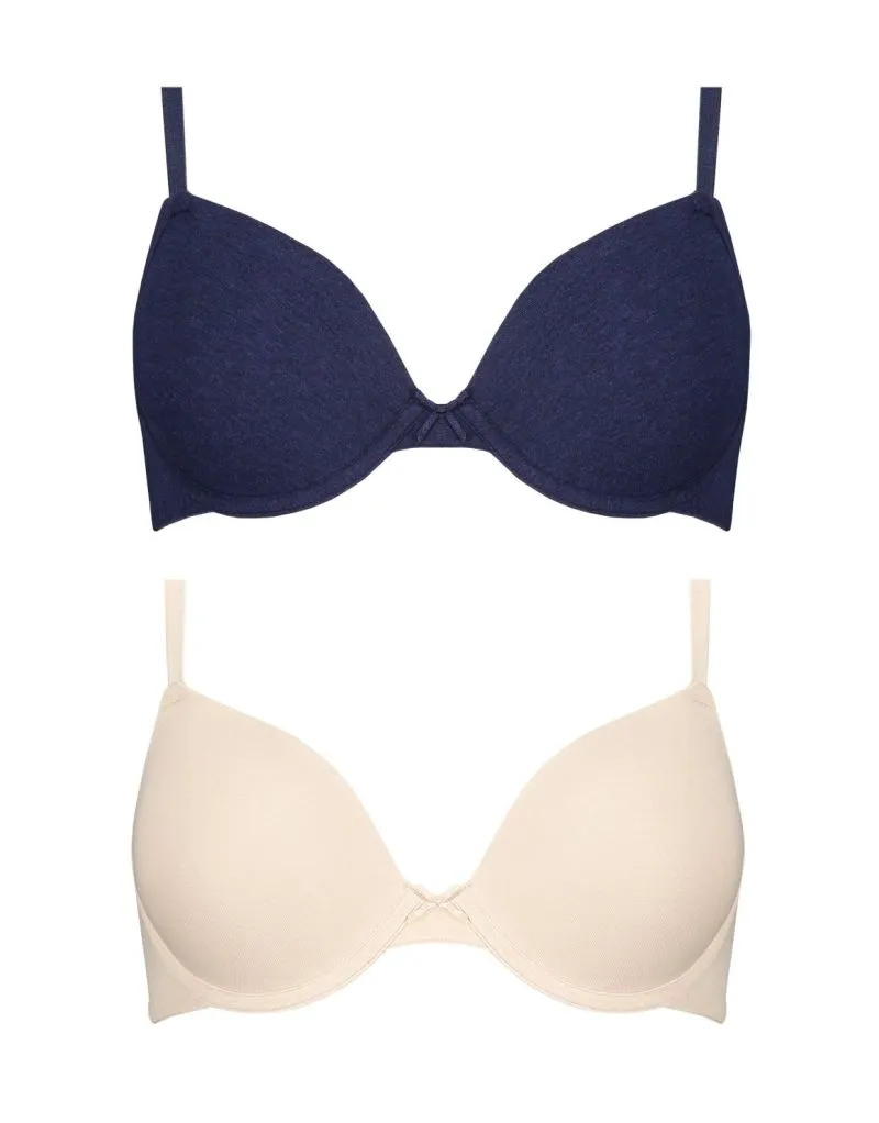 Padded Cotton T-shirt Bras 2 Pack
