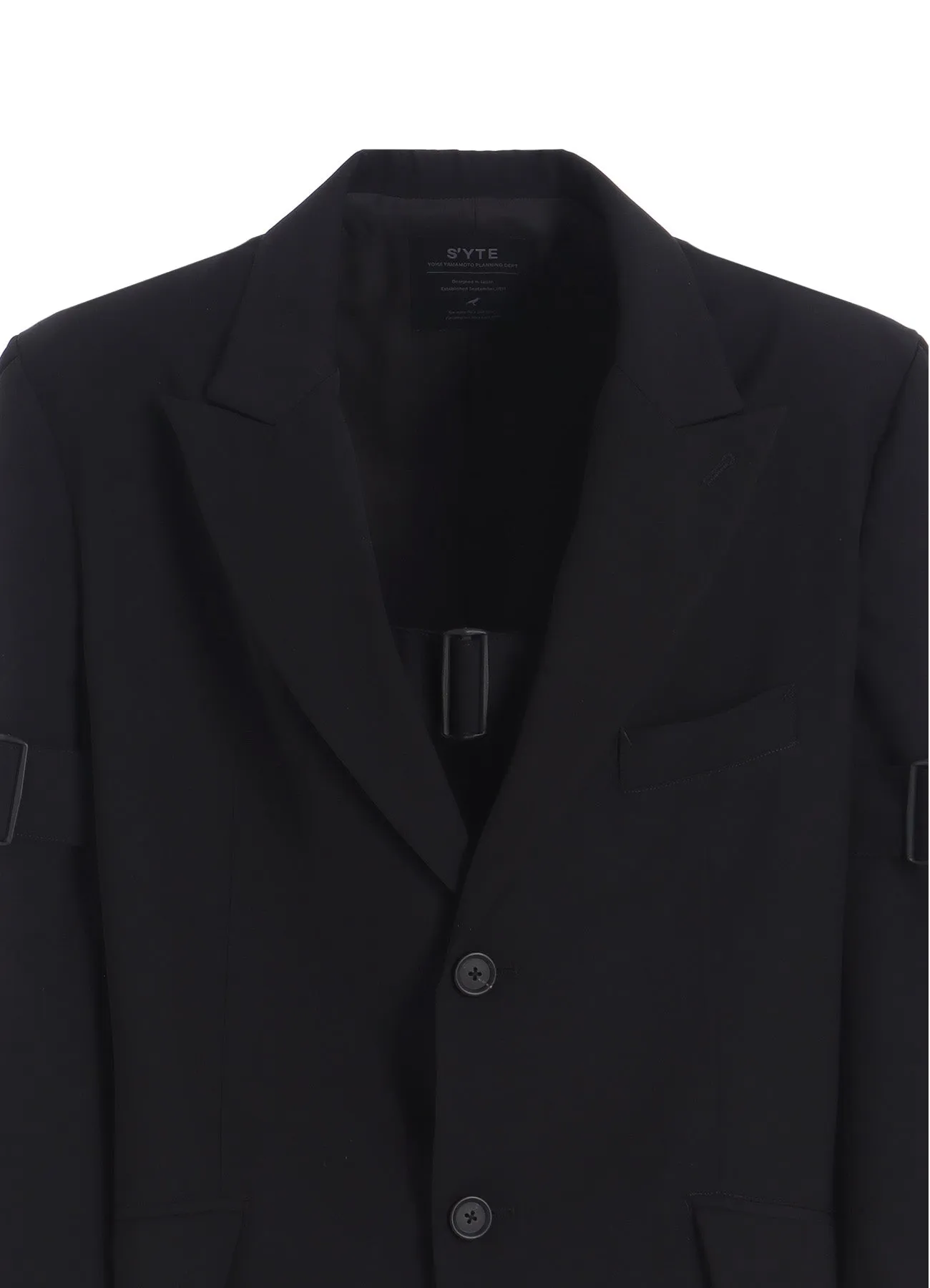 PE/GABARDINE BELTED BANDAGE JACKET