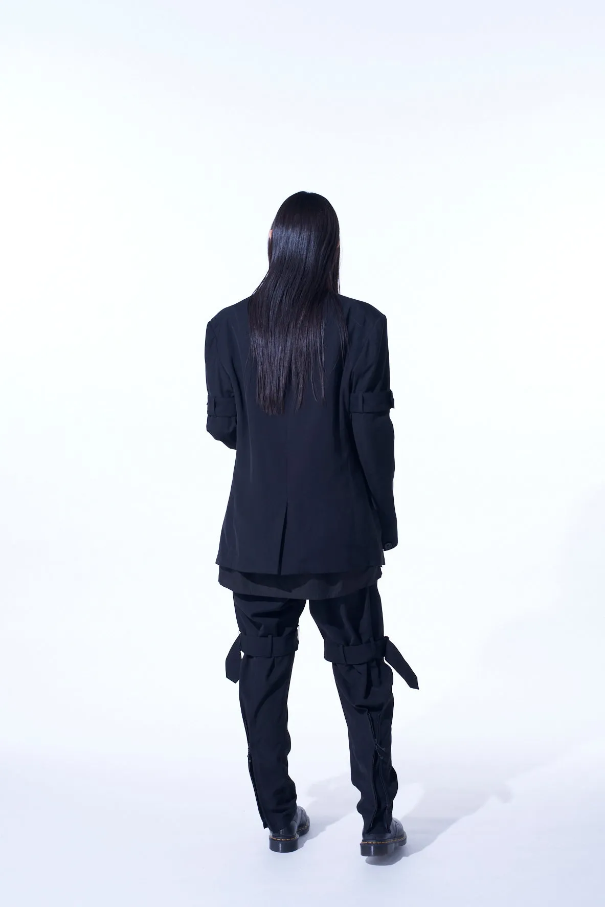 PE/GABARDINE BELTED BANDAGE JACKET