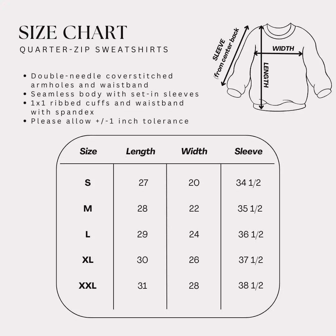Personalized Text Quarter Zip Sweatshirt