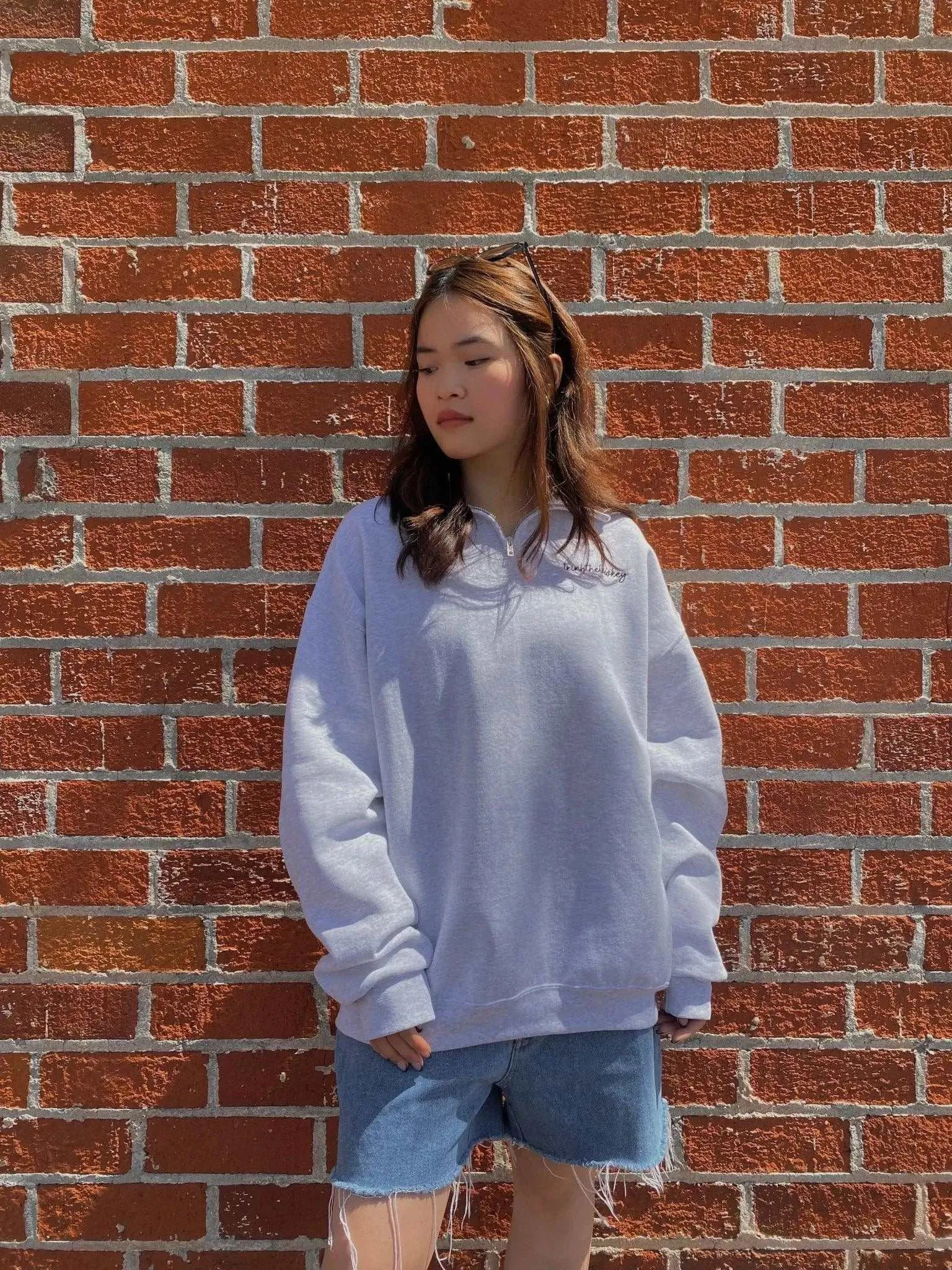 Personalized Text Quarter Zip Sweatshirt