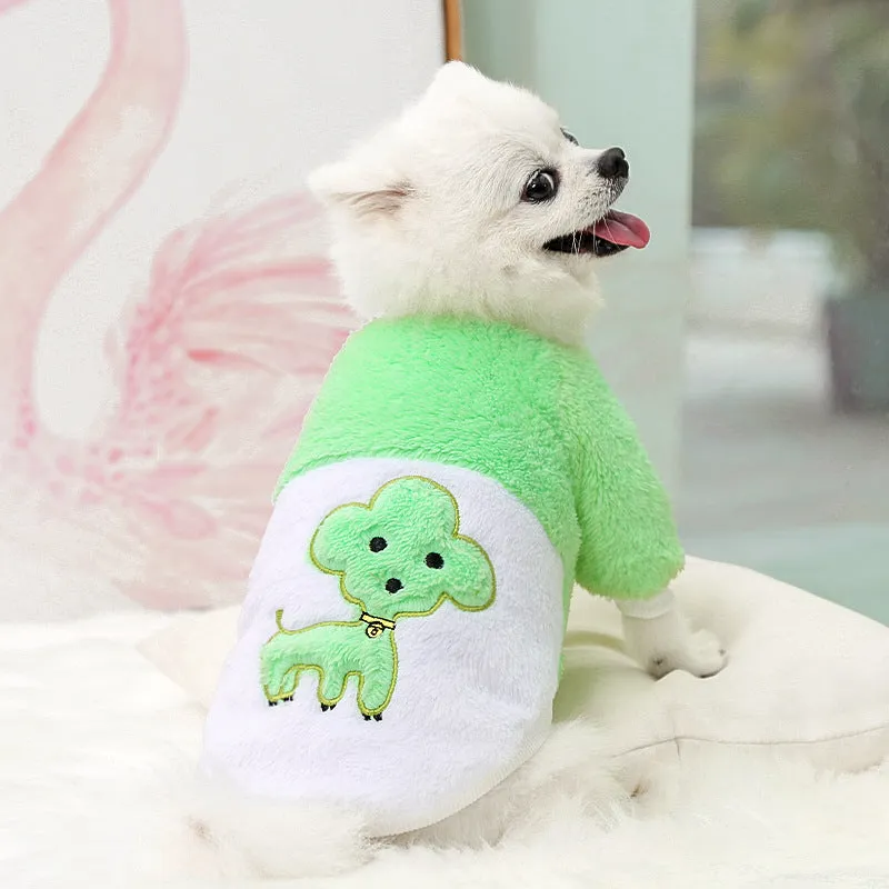 Pet Clothes Cute Autumn and Winter Warm Comfortable Cotton Velvet Clothes Two Feet