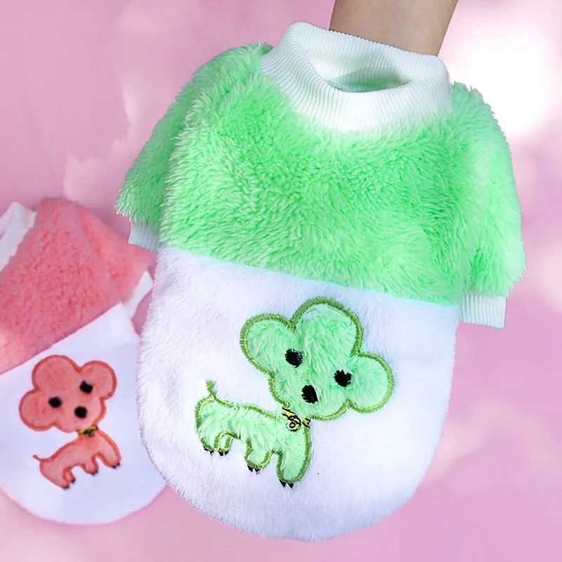Pet Clothes Cute Autumn and Winter Warm Comfortable Cotton Velvet Clothes Two Feet