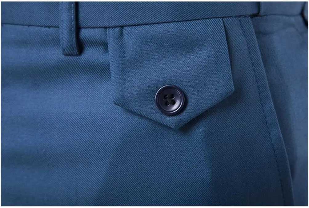 Purple Slim Fit Straight Dress Pants, Men Formal Office Flat-Front Trousers, Business Wedding Suit Pants