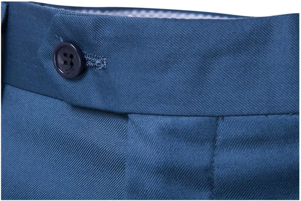 Purple Slim Fit Straight Dress Pants, Men Formal Office Flat-Front Trousers, Business Wedding Suit Pants