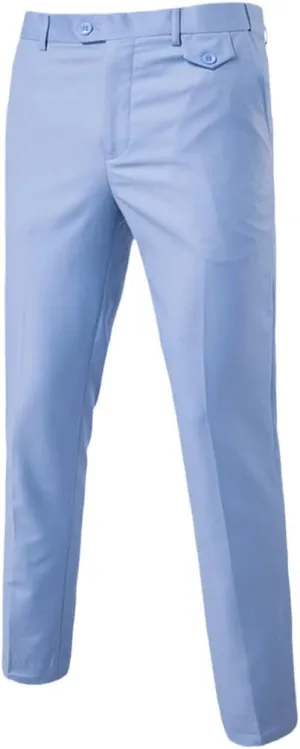 Purple Slim Fit Straight Dress Pants, Men Formal Office Flat-Front Trousers, Business Wedding Suit Pants